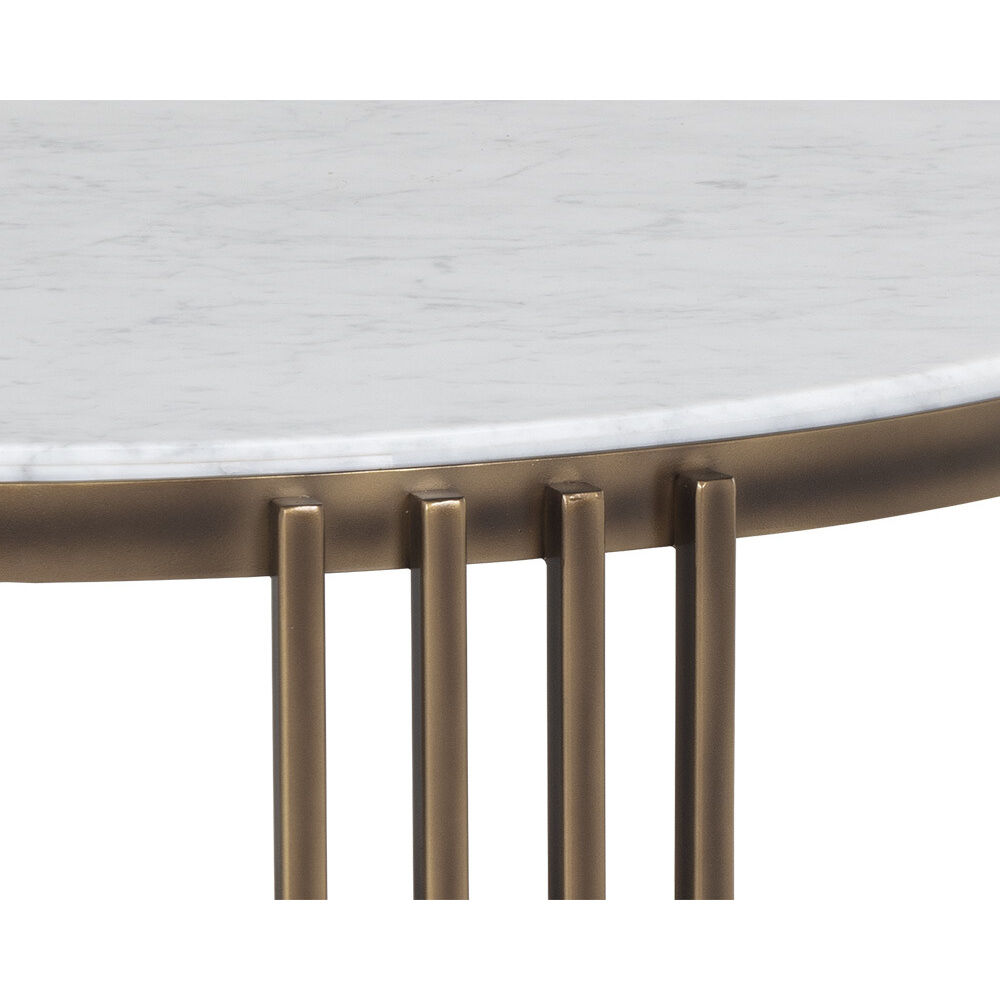 Naxos 38 X 16.25 inch White / Rustic Bronze Coffee Table